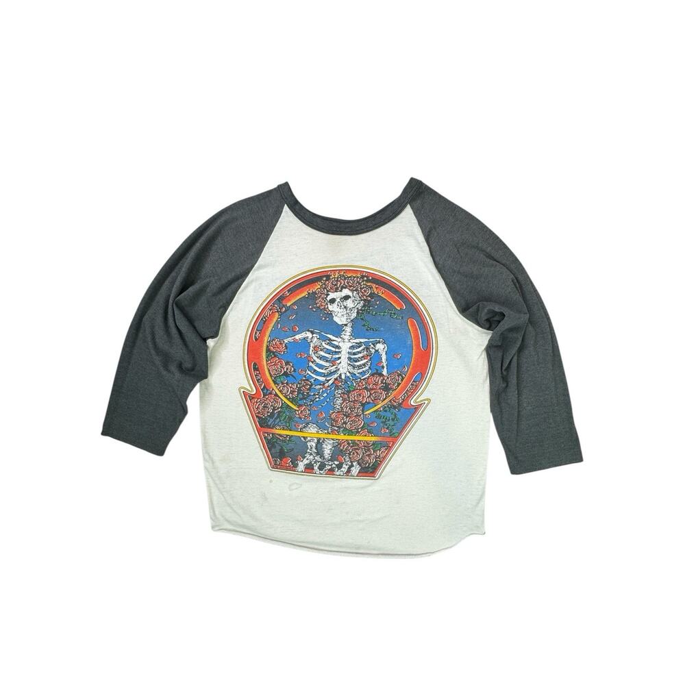 Grateful Dead Vintage 80s Bertha Skull KELLEY MOUSE Raglan Tee T Shirt Size S/M